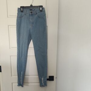 Fashion Nova Light Blue High-Rise Skinny Jeans